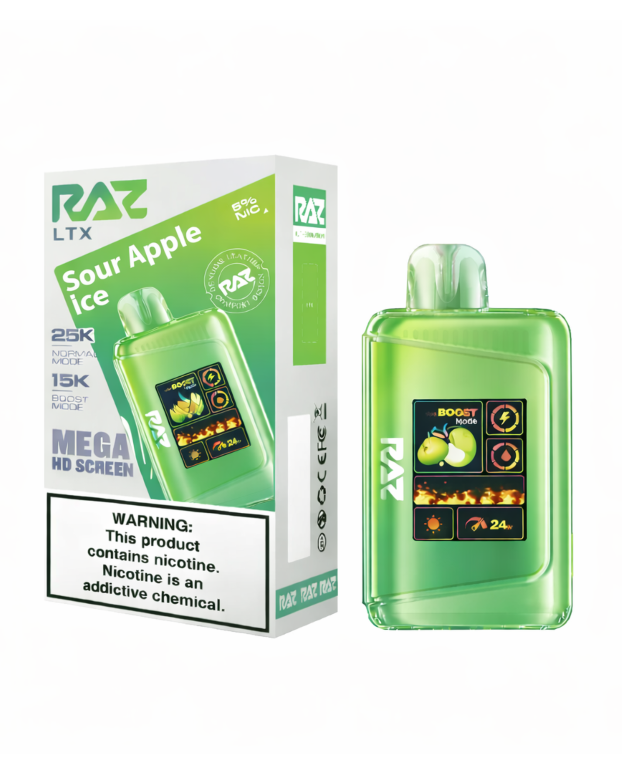 33 RAZ LTX 25K Sour Apple Ice - Image 1